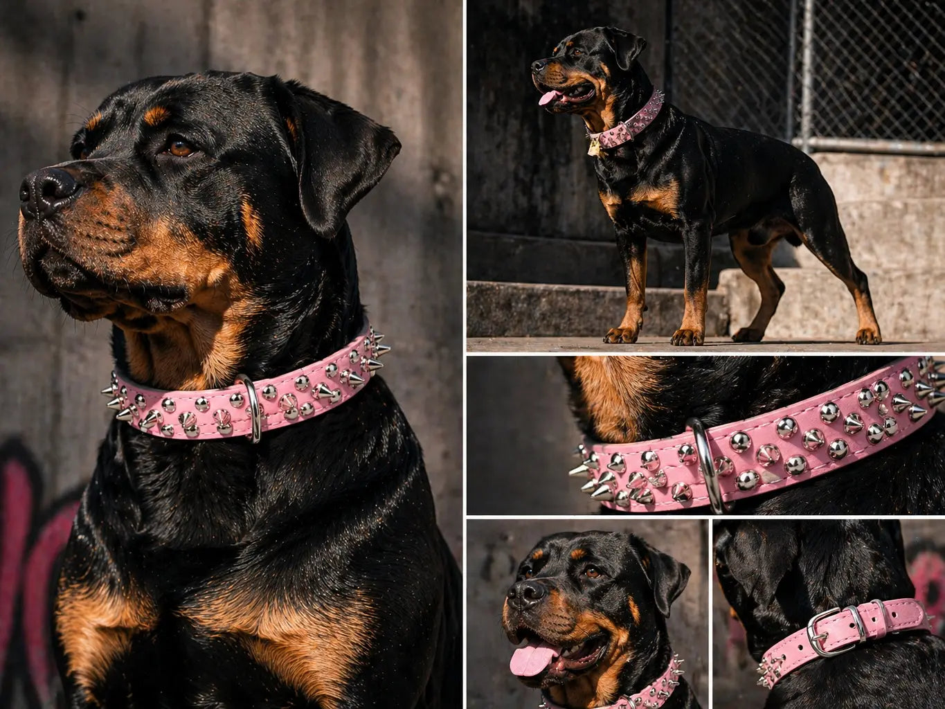Dog Collar | Spiked Anti-Bite Punk Collar for Medium & Large Dogs | Heavy-Duty & Durable Pet Neck Ring | Cool Design for Doberman, Pitbull, German Shepherd | Fashion Statement for Dogs & Cats